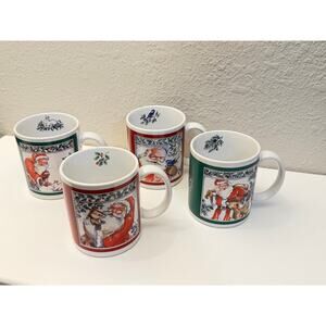 Vintage K.I.C Christmas Mugs - Set of 4